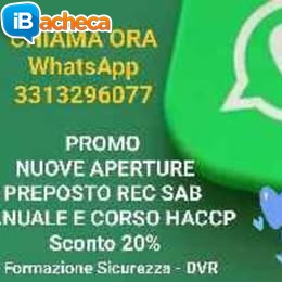 Immagine 1 - Preposto Rec Sab - haccp